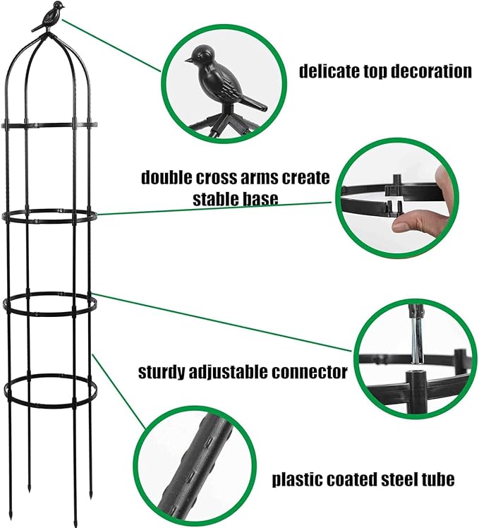 2-Pack 6FT Garden Obelisk Trellis - Image 3