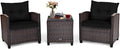 Tangkula 3 Pieces Patio Furniture Set, PE Rattan Wicker 3 Pcs Outdoor Sofa Set by TANGKULA