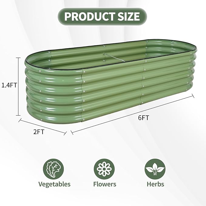 1MORE Galvanized Raised Garden Bed- Planter Garden Boxes Outdoor, Raised Beds - Image 6