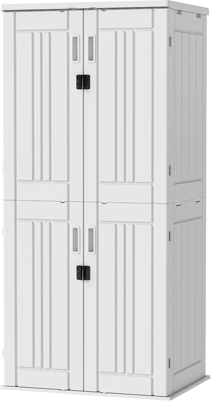 EHHLY Heavy Duty Tall Storage Cabinet Outdoor Weatherproof, 28 Cuft Garage - Image 8