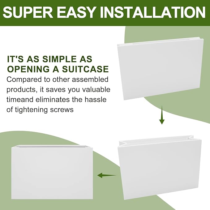Galvanized Steel Planter Box-No Installation Required Metal Rectangular Block - Image 2