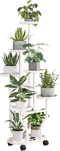 Plant Stand with Wheels 6 Tier Metal Flower Shelf by YIZAIJIA