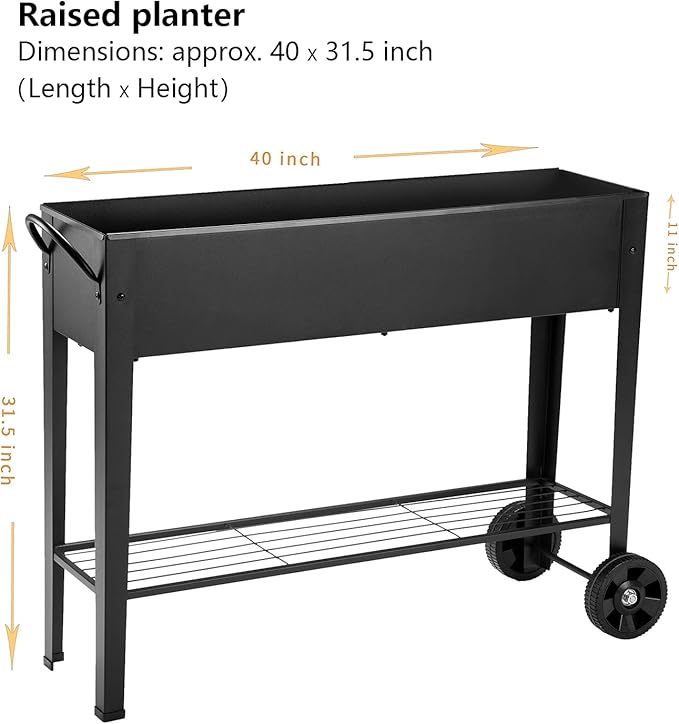 Piksedo Raised Garden Bed, Elevated Planter Metal Plant Box - Image 2