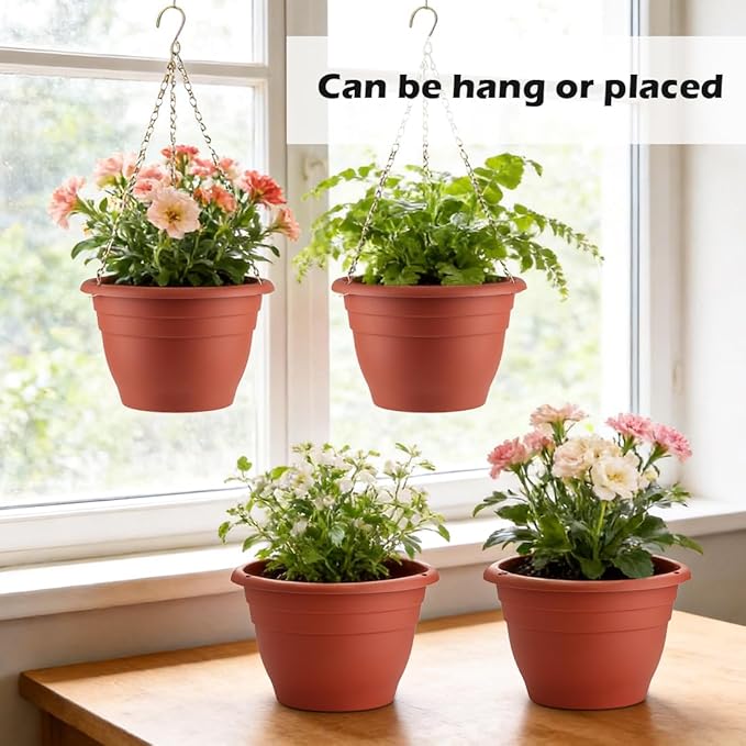 Hanging Planters 10 Inch, Self Watering Hanging Basket - Image 4