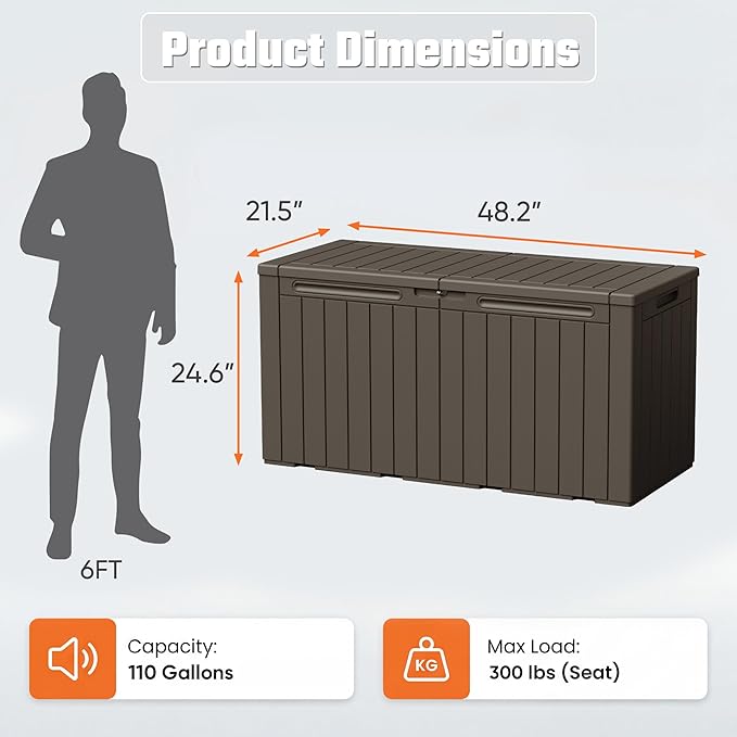 Greesum 110 Gallon Outdoor Storage Box - Image 7