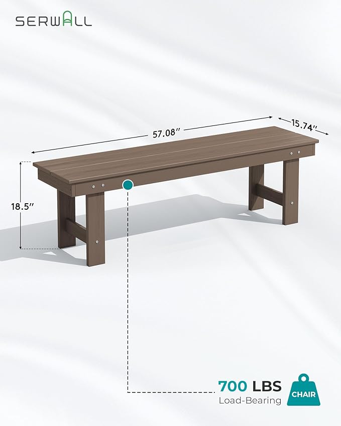 SERWALL Outdoor Dining Set for 6, HDPE Furniture Set - Image 4