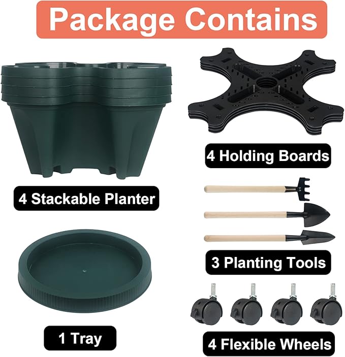 DUNCHATY Stackable Planter, Vertical Garden Planter - Image 8