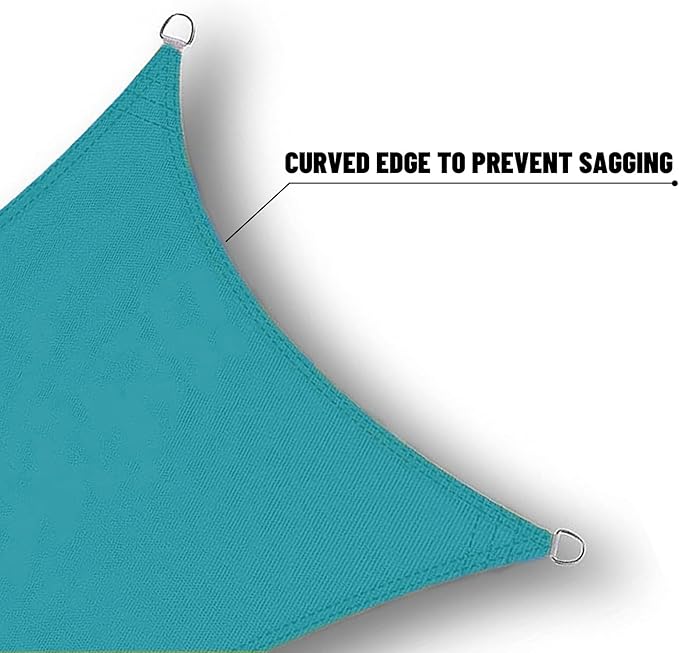 SUNNY GUARD Waterproof Sun Shade Sail 6.5' x 10'' Turquoise Blue Rectangle UV - Image 4