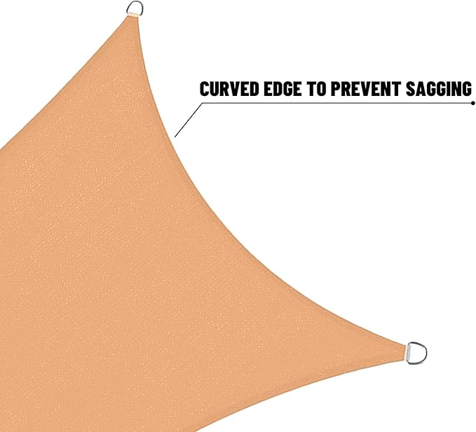 SUNNY GUARD Custom Size 5'x7'x8.6' Peach Fuzz Sun Shade Sail Right Triangle UV - Image 7