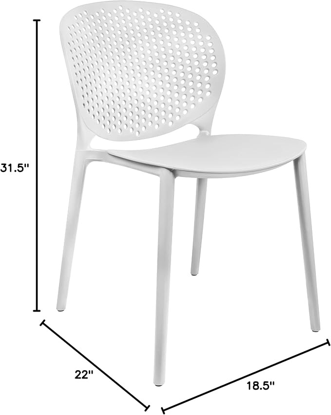 2xhome Patio Dining Chair | Modern Stackable Outdoor Pool Side Chair | Weather - Image 3