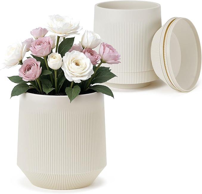 Plant Pots，Set of 3 Plastic Pots - Image 5