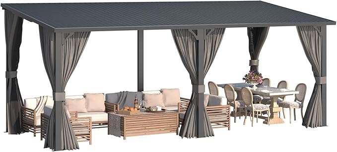 AECOJOY 20'x8' Outdoor Hardtop Metal Gazebo - Image 7