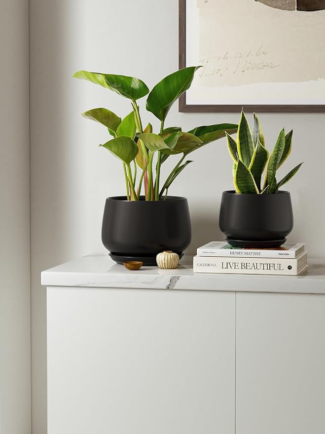 LE TAUCI Plant Pots, 4.1+5.1+6.5 inch, Ceramic Planters - Image 8