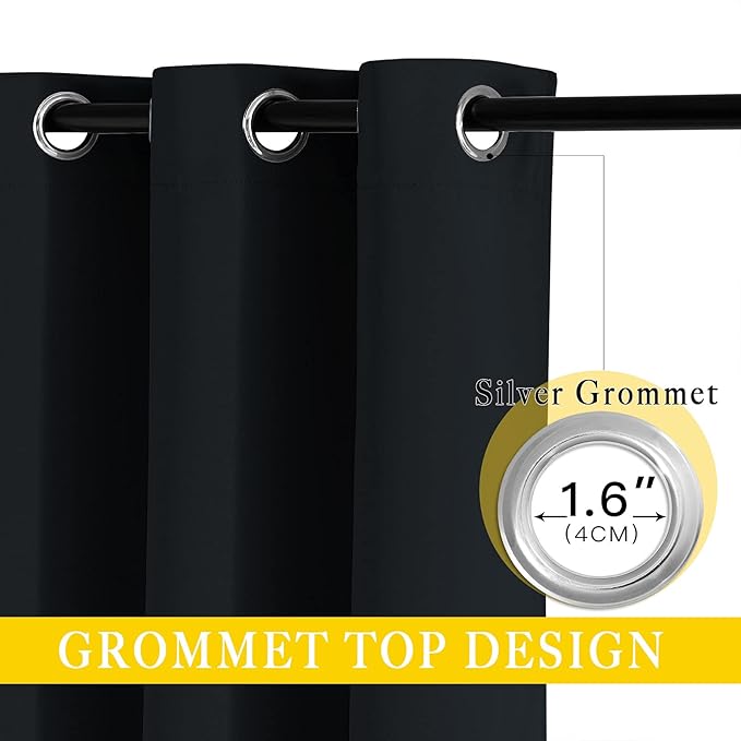 NICETOWN Black Out Curtain for Sliding Glass Door, Grommet Thermal Insulated - Image 2