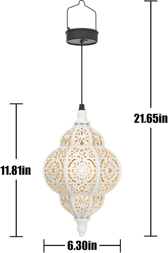 Hanging Solar Lights Outdoor Garden Decor Solar Lantern Waterproof Plastic - Image 6