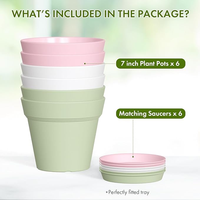 7 Inch Thick Plastic Plant Pots - Image 5