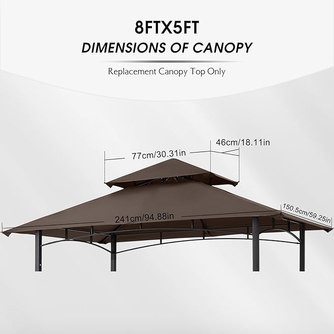 MASTERCANOPY Grill Gazebo Replacement Canopy Top - Image 2
