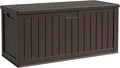 Flamaker Resin Deck Box 250 Gallon, Waterproof Imitation-Wood Lockable Storage by Flamaker