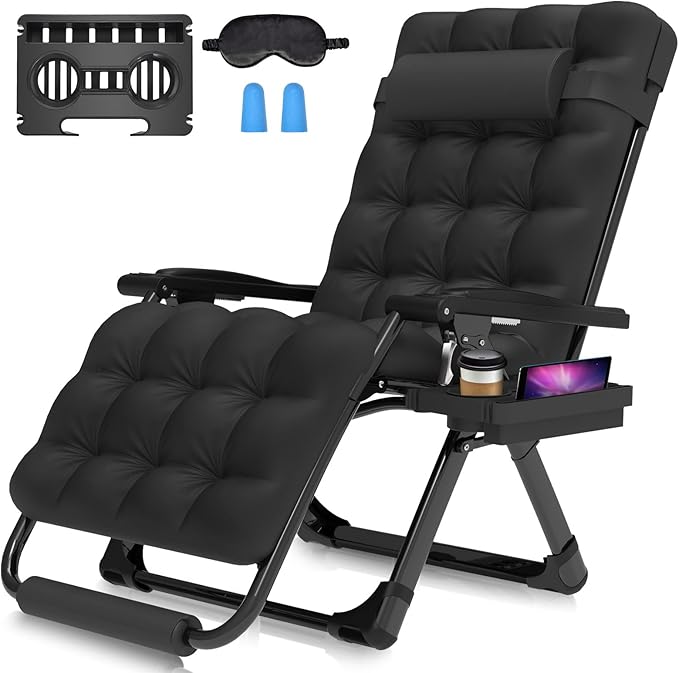 Suteck Oversized Zero Gravity Chair, 29In XL Lounge Chair w/Removable by Suteck