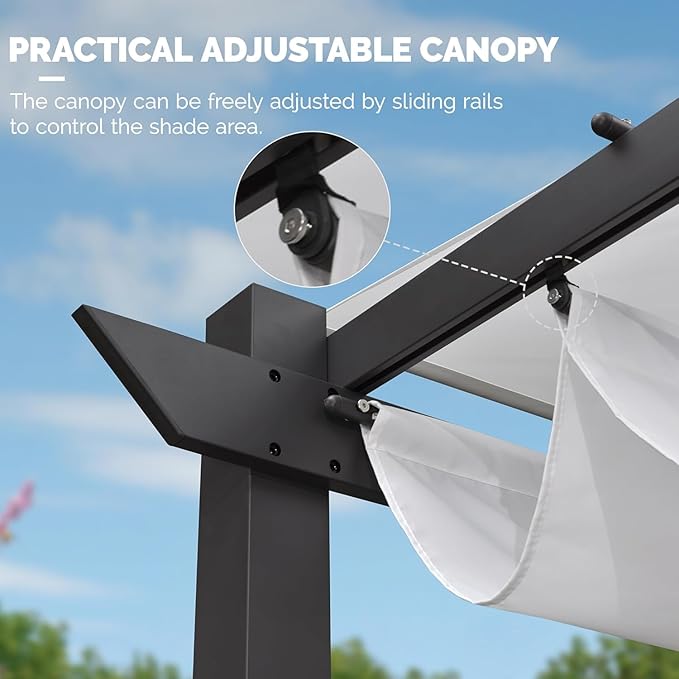 PURPLE LEAF 10' x 13' Outdoor Retractable Pergola - Image 6