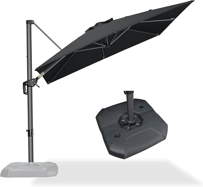 PURPLE LEAF 8 Feet Square Cantilever Umbrella Patio Umbrella by PURPLELEAF