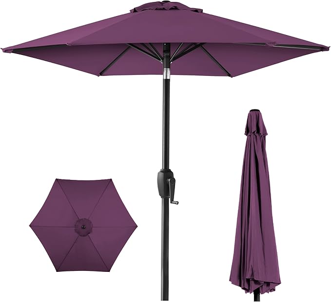 Best Choice Products 7.5ft Heavy-Duty Round Outdoor Market Table Patio Umbrella by BestChoiceProducts