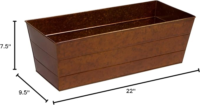 22" Galvanized Window Box Flower Planter by Trademark Innovations - Image 3