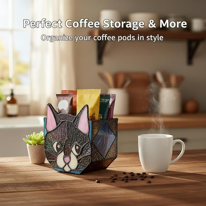 Star Black Cat Decorative Flower Pot, Handcrafted Ceramic Planter - Image 4