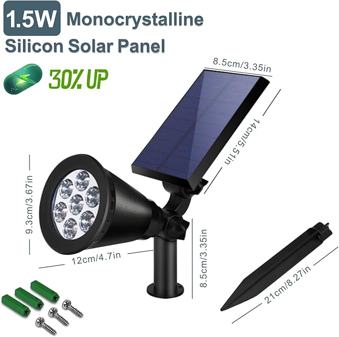 Solar Spotlights Outdoor, 7-LED Flag Pole Spot Lights, RGB Color Changing Solar - Image 7