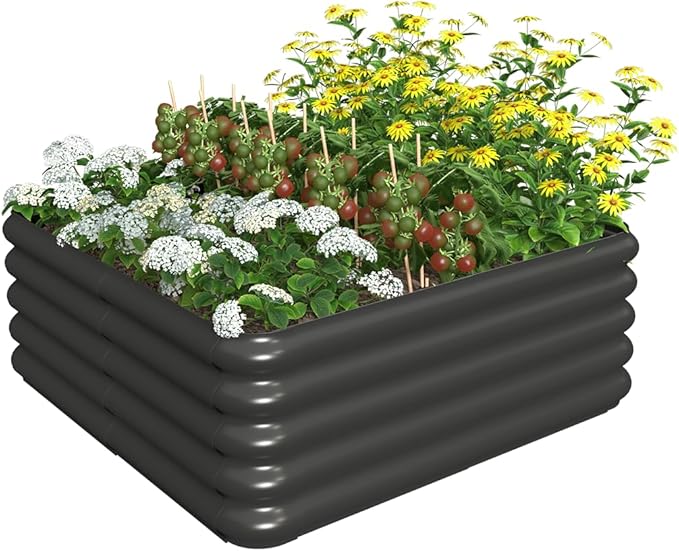 3.0x3.0x1.0ft Raised Garden Bed Kit, Rustproof PP Material Garden Box, Flower by Sprimden