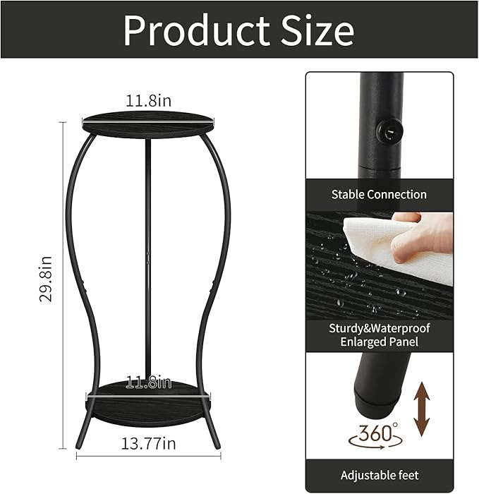 Plant Stand Indoor, 2 Tier Round Tall Plant Stand, Flower Pot Stand, Plant - Image 3