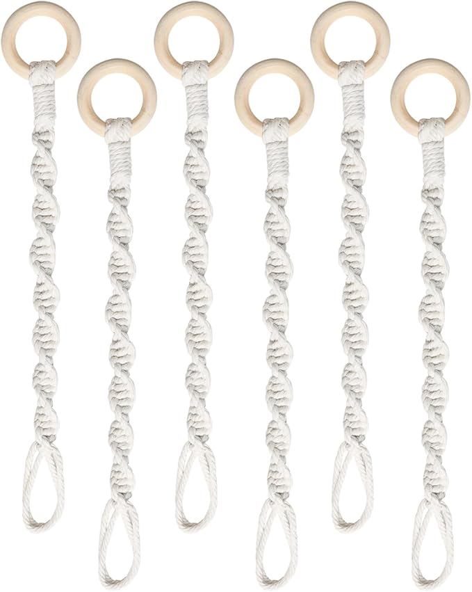 6 Pack Adjustable Macrame Plant Hanger Extenders Connectable Rope Hanging Plant by SUMERSHA