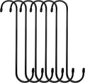 6 Pack 10 inch Extra Large S Hooks Black Heavy Duty Long S Hooks by ESFUN