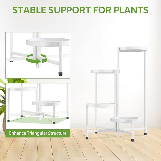 iDavosic.ly 4 Tier Large Plant Stand Indoor, 10 Inch Wide Tall Corner Metal - Image 5