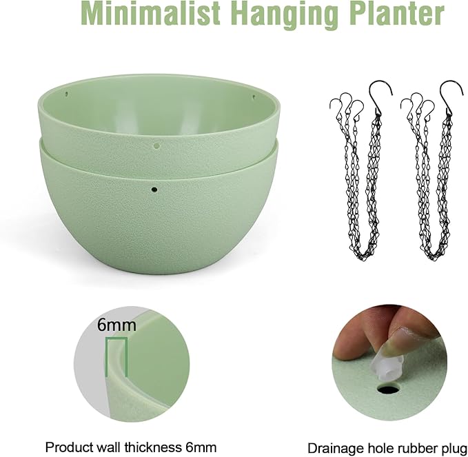10 inch Hanging Planters Plant Pots - Image 4