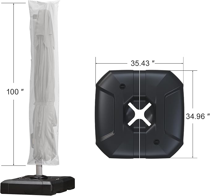 PURPLE LEAF 9'×11.5' Cantilever Patio Umbrella - Image 3