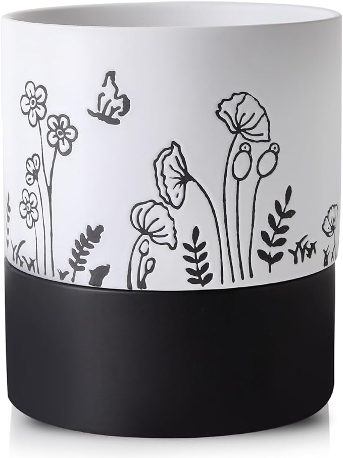Nihow Self Watering Plant Pot: 6 Inch Ceramic Planter by Nihow