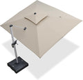 PURPLE LEAF 9' X 11' Patio Umbrella Outdoor Rectangle Umbrella Large Cantilever by PURPLELEAF