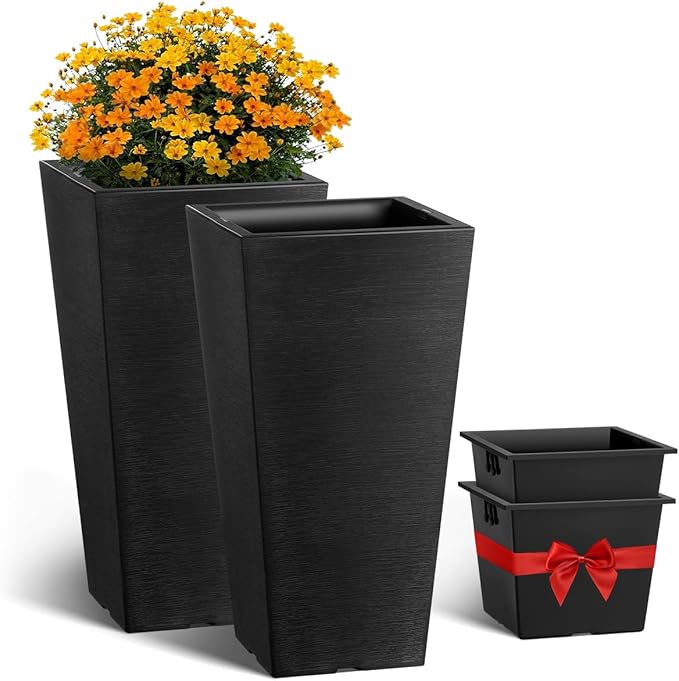 VEVOR Set of 2 Tall Outdoor Planters 22inch, Large Planters by VEVOR