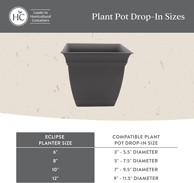 The HC Companies 8 Inch Eclipse Square Planter Pots - Image 7