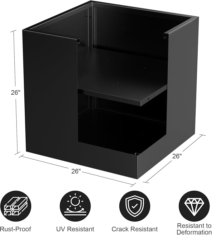 Tall Metal Planter Box for Outdoor Plants 26" L x 26" W x 26", Heavy Duty Steel - Image 2