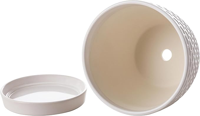 Docrin Ceramic Plant Pots Set of 2, High-Fired Clay Indoor Planters - Image 3
