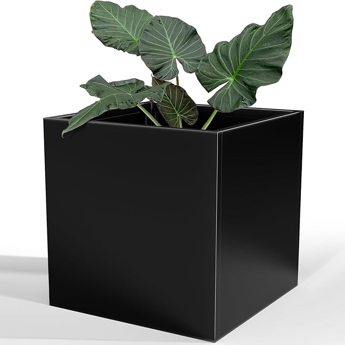 Tall Metal Planter Box for Outdoor Plants 26" L x 26" W x 26", Heavy Duty Steel by Unknown