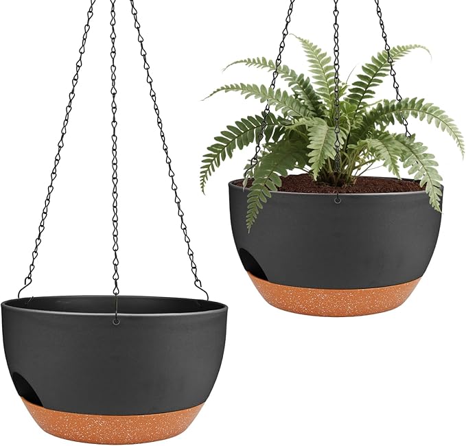 Hanging Planters for Outdoor Indoor Plants, 2 Pack 10 Inch Hanging Basket by Lucieblessdesign