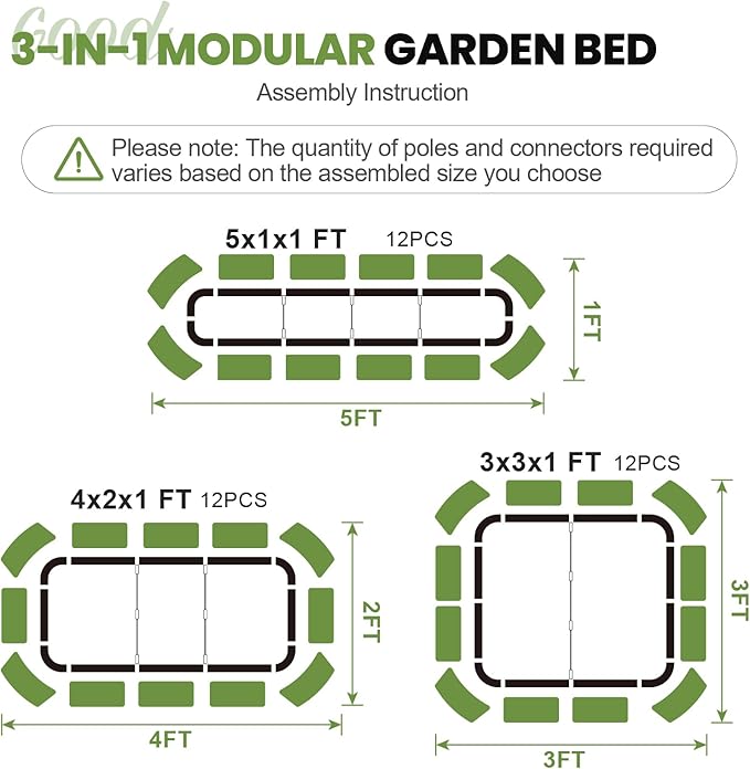 G GOOD GAIN 3-in-1 Adjustable Raised Garden Bed Kit | Galvanized Planter Boxes - Image 3
