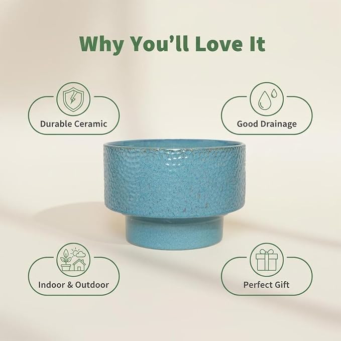 Ceramic Planters 13 Inch, Honeycomb Ceramic Pots - Image 5