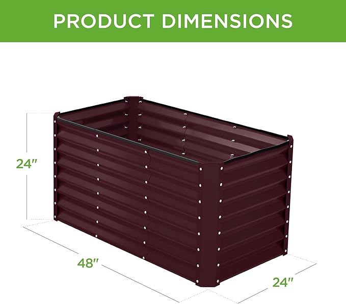 Best Choice Products 4x2x2ft Outdoor Metal Raised Garden Bed, Deep Root Box - Image 3