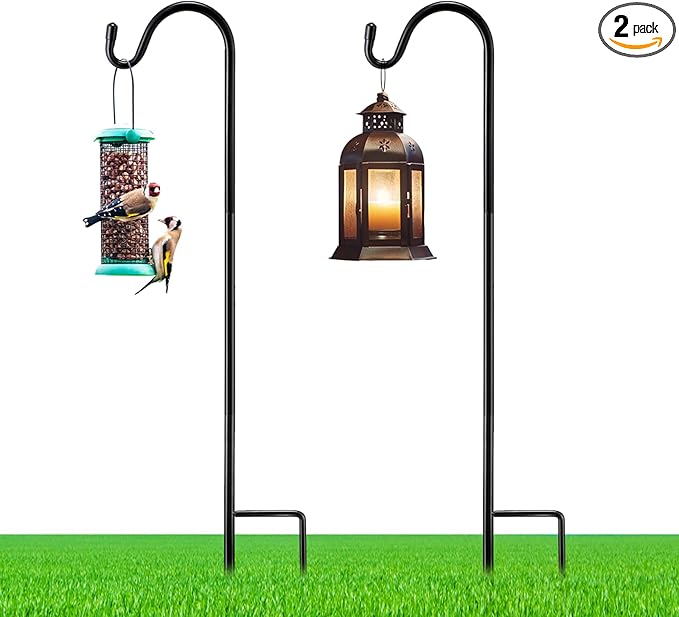 2 Pcs 30 Inch Shepherds Hook for Outdoor Adjustable Bird Feeder Pole Metal by Yetene