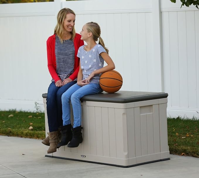 LIFETIME 60186 Heavy-Duty Outdoor Storage Deck Box, 116 Gallon, Desert - Image 2