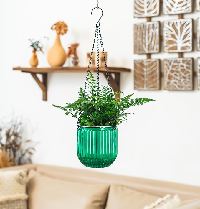 Melphoe 2 Pack Self Watering Hanging Planters Indoor Flower Pots, 5.3 Inch - Image 2